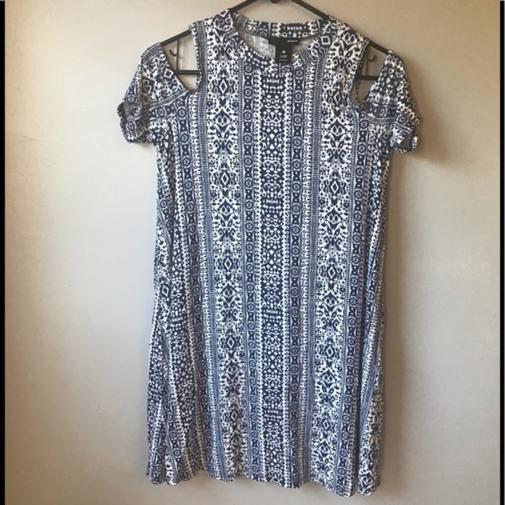 Aqua cold shoulder dress